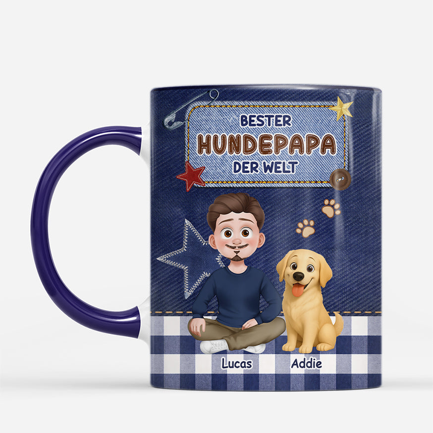 8016MGE2 3d druck effekt bester hundepapa der welt personalisierte tasse hund_ jeans 8016mclwc3