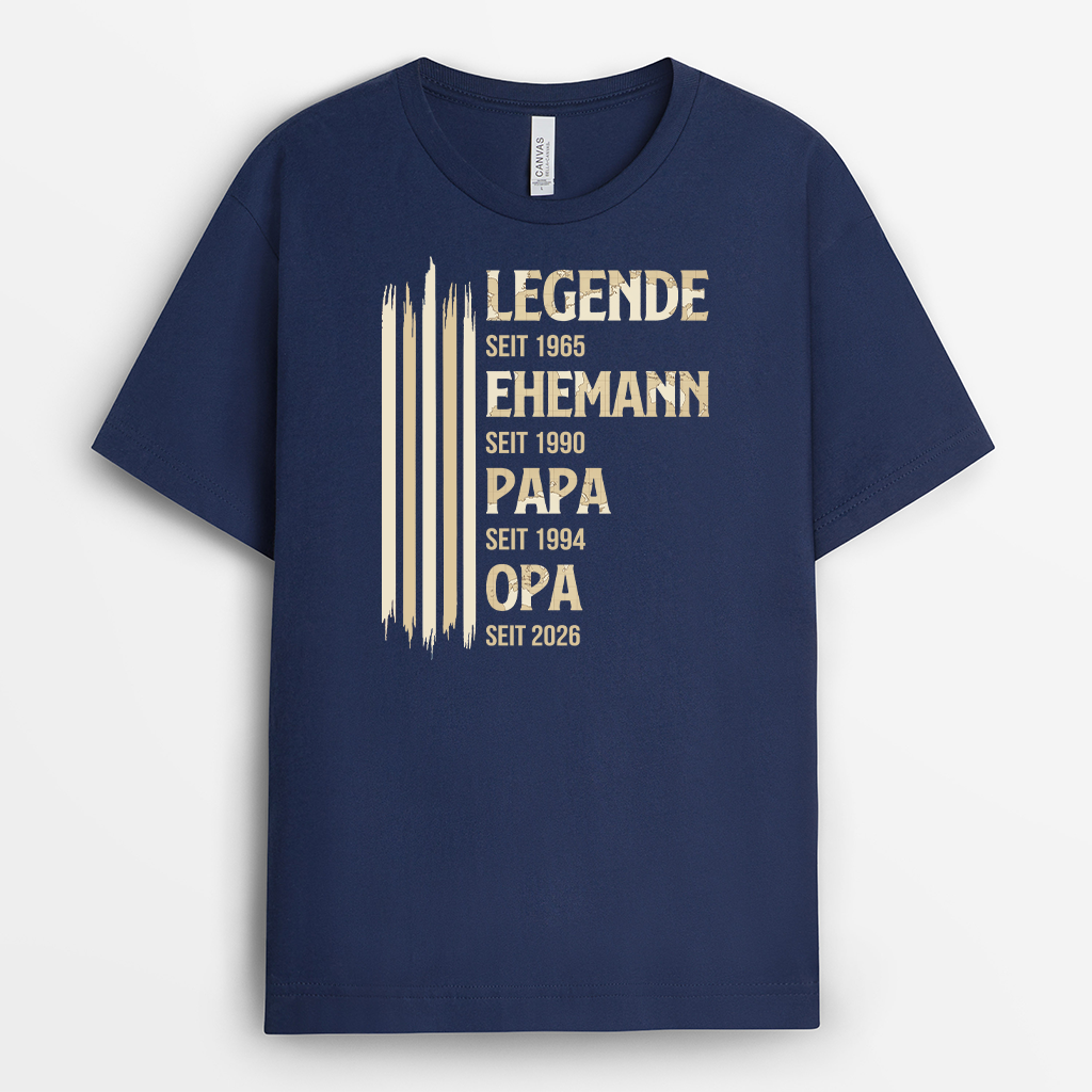 8022AGE2 legende ehemann papa opa streifen weltkarte personalisiertes geschenk  t shirt opa 8022a8phb