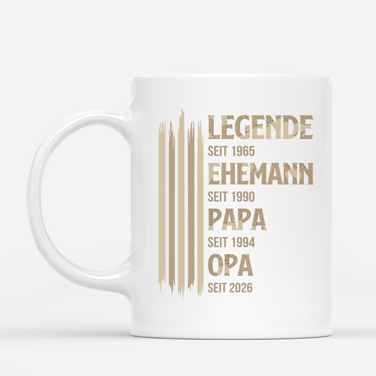 8022MGE1 legende ehemann papa opa streifen weltkarte personalisiertes geschenk  papa tasse 8022m8phb