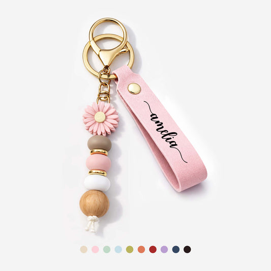 8038MGE1 name uv druck daisy schlusselanhanger personalisiert perlen frauen 8038mj8l5a