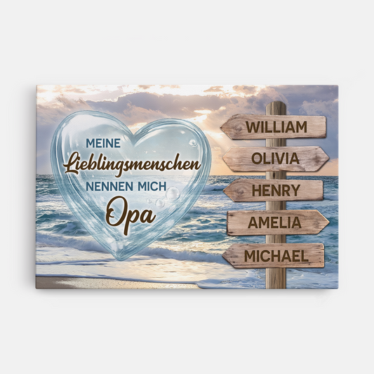 8044CGE1 meine lieblingsmenschen nennen mich oma personalisiertes geschenk  leinwand fur omaopa wegweiser schilder 8044ctqhb