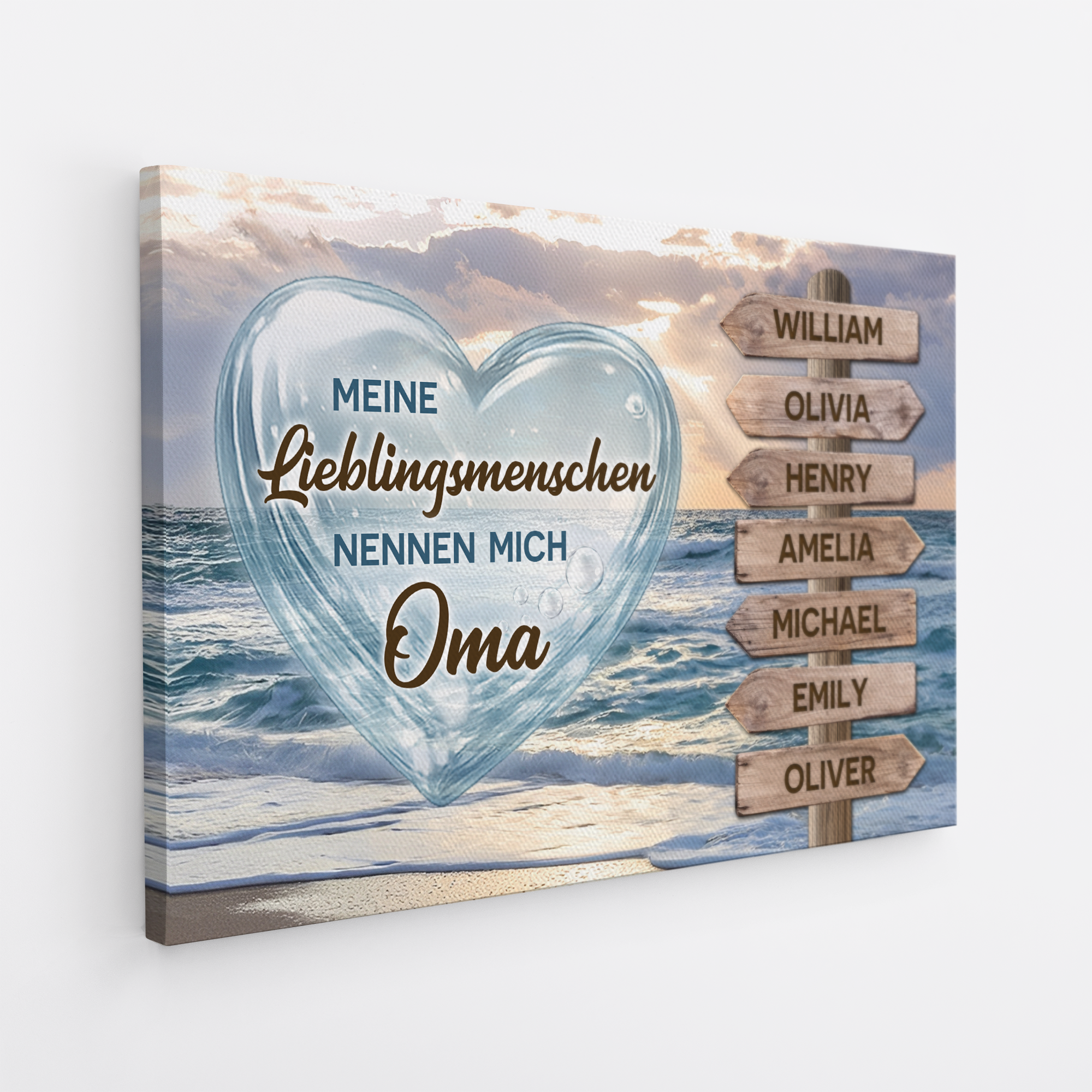 8044CGE2 meine lieblingsmenschen nennen mich oma personalisiertes geschenk  leinwand fur omaopa wegweiser schilder 8044ctqhb