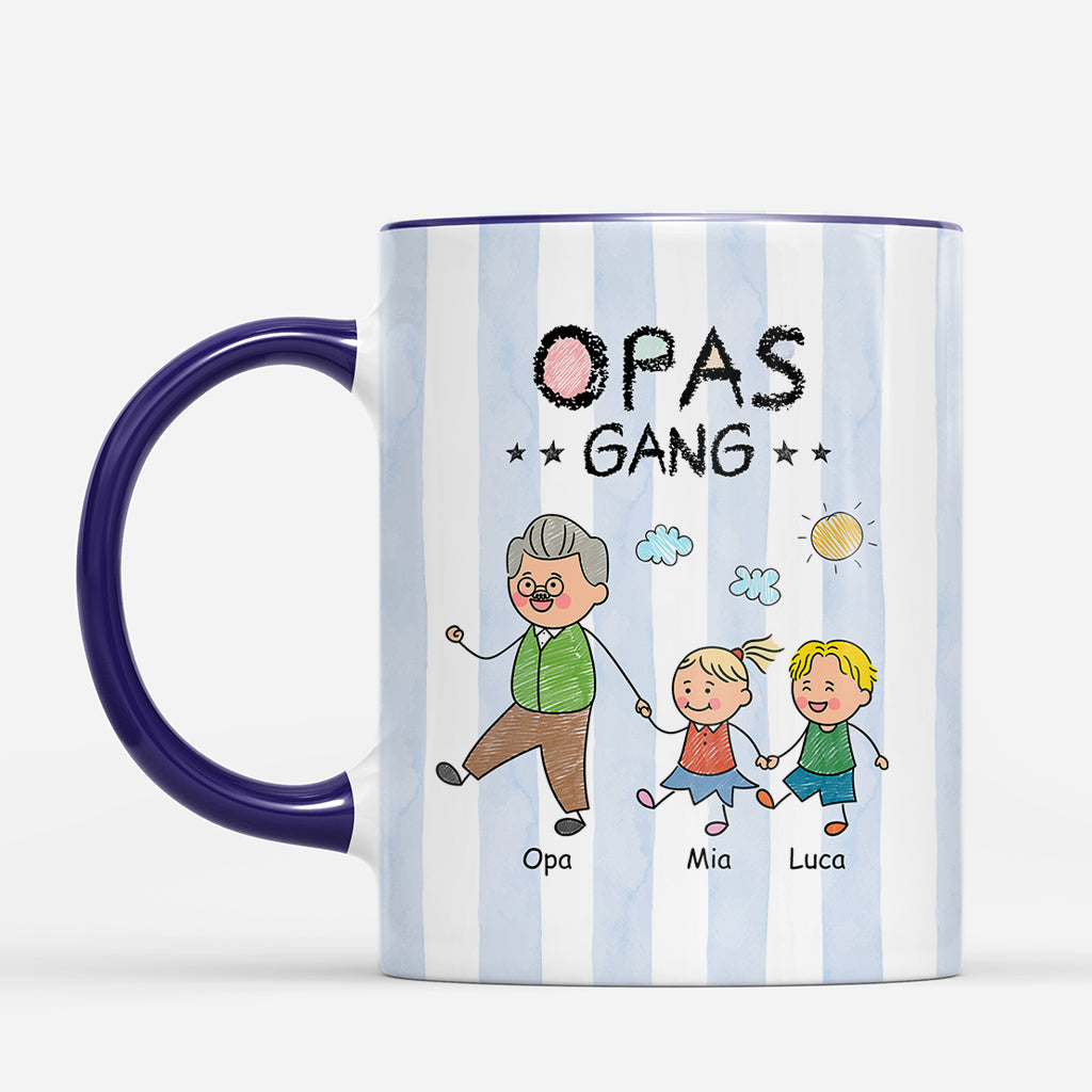 8053MGE2 mamas gang personalisiertes geschenk  opaomapapamama tasse streifen buntstifte 8053m8p8a