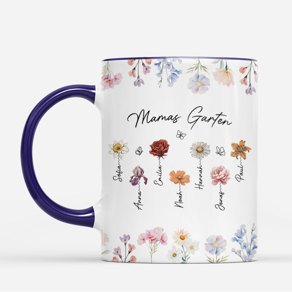 8054MGE2 omas garten schmetterlinge lineart personalisiertes geschenk garten  mama  oma tasse 8054m8y5a