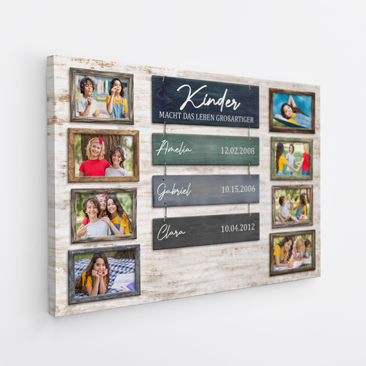 8055CGE2 kinder machen das leben grossartiger personalisierte geschenke foto  leinwand mamapapa 8055csfma_464948b3 323d 4869 9117 00b909300bb9