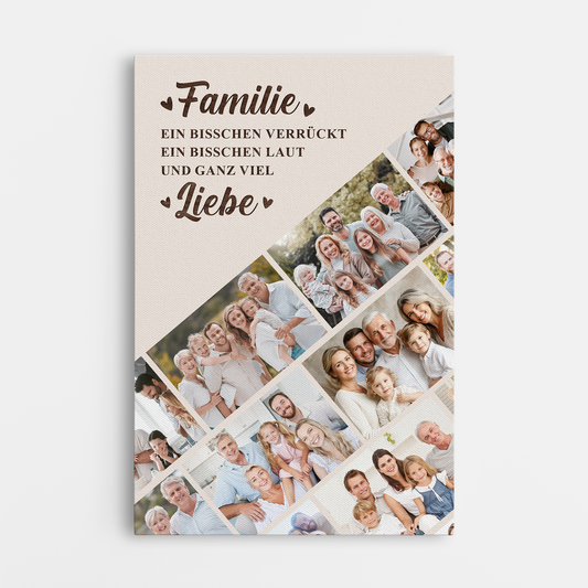 8060CGE1 familie etwas verruckt etwas laut und ganz viel liebe personalisierte geschenke foto  leinwand basic 8060cchhi