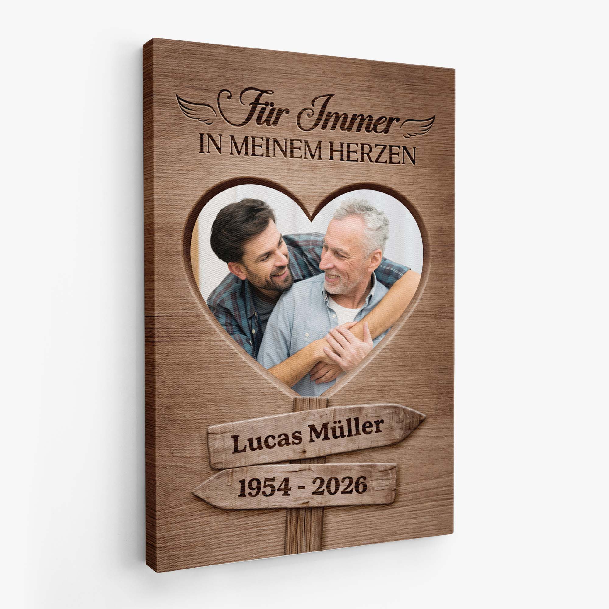 8061CGE2 fur immer geliebt fur immer vermisst personalisierte trauergeschenke  leinwand mit foto 8061ccqmi