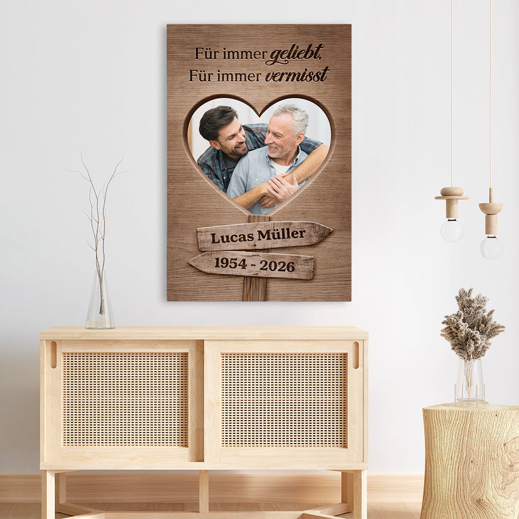 8061CGE3 fur immer geliebt fur immer vermisst personalisierte trauergeschenke  leinwand mit foto 8061ccqmi