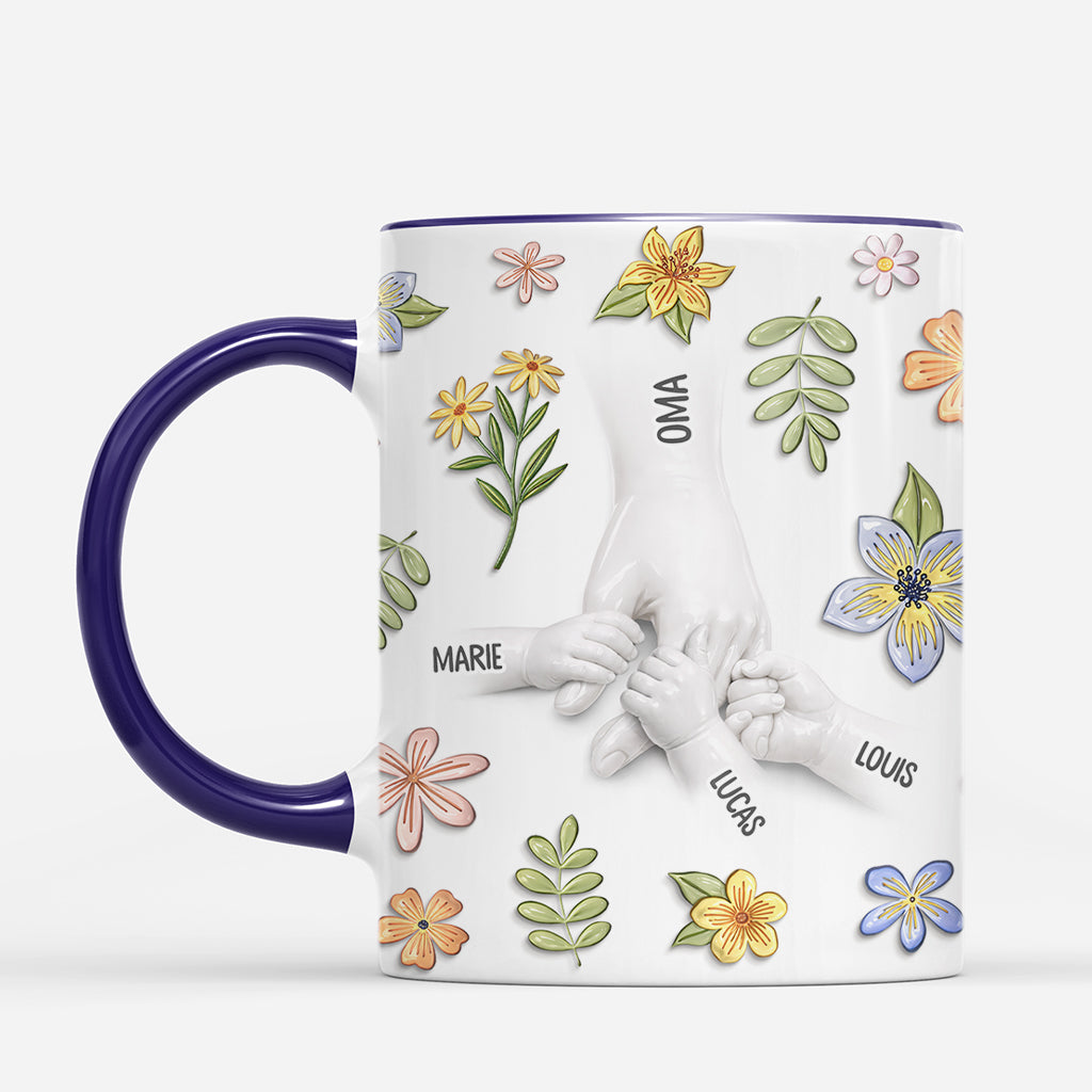 8071MGE2 3d druck effekt hand in hand personalisiertes geschenk  mamaoma tasse pflanzen 8071m6pna