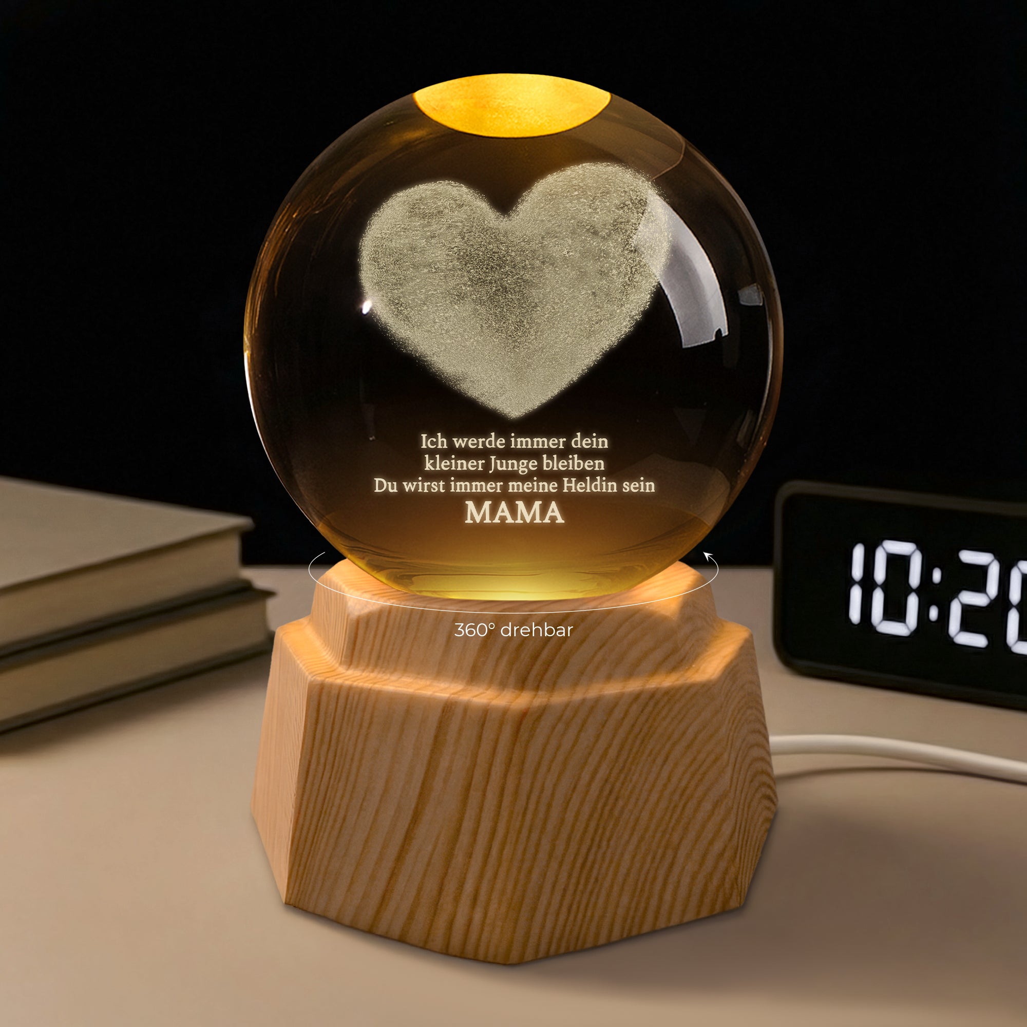 8088LGE2 papa du bist mein held personalisiertes geschenk  3d kristallkugel papamama 8088l8fwb