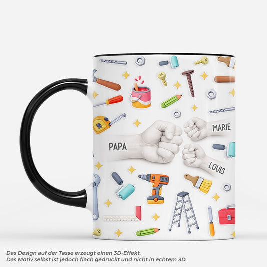 8096MGE1 3d druck effekt faustgruss werkzeug personalisiertes geschenk  opapapa tasse 8096m3xnb