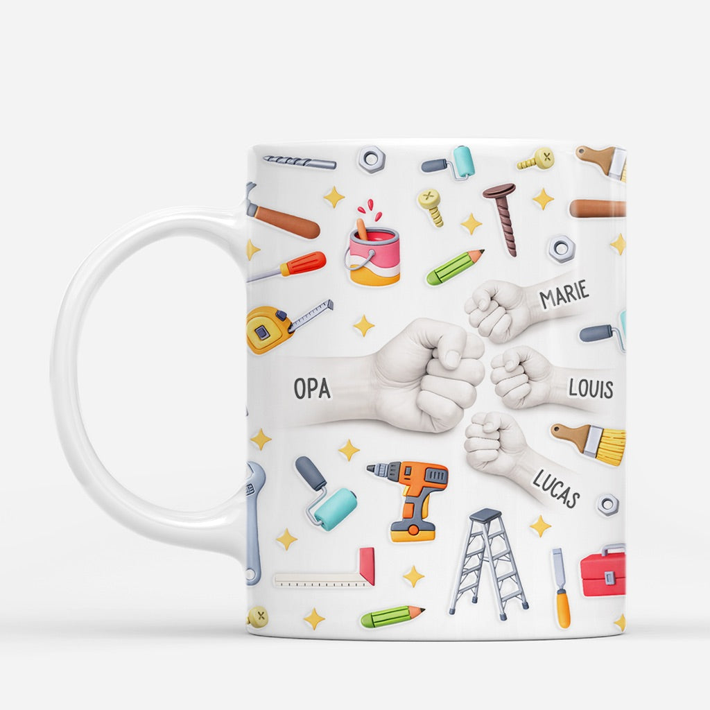 8096MGE2 3d druck effekt faustgruss werkzeug personalisiertes geschenk  opapapa tasse 8096m3xnb