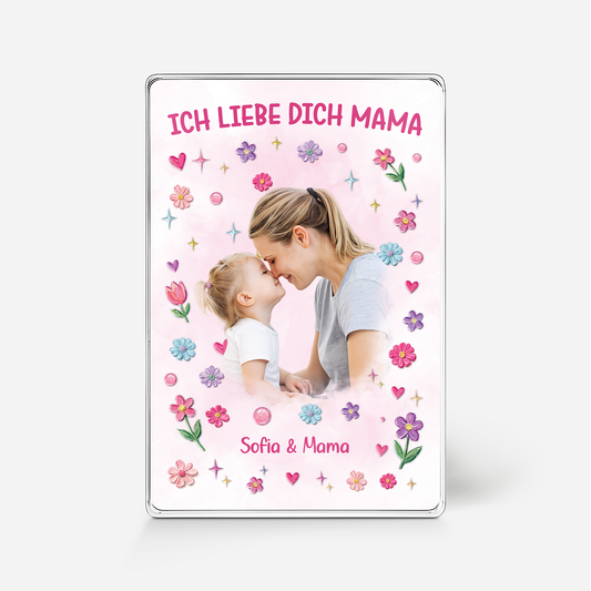 8100RGE1 ich liebe dich personalisierte geschenke foto  rechteck acryl aufsteller mamapapa 8100r8kaa