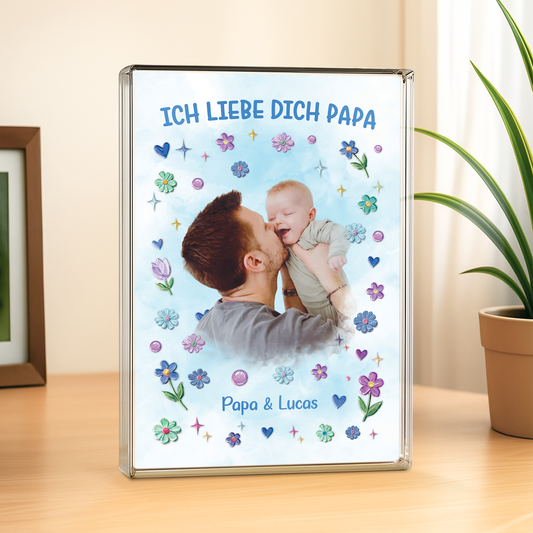 8100RGE2 ich liebe dich personalisierte geschenke foto  rechteck acryl aufsteller mamapapa 8100r8kaa