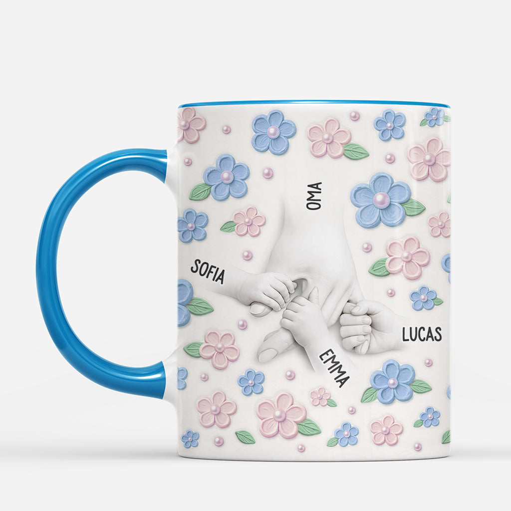 8118MGE2 3d druck effekt hand in hand personalisiertes geschenk  mama  oma tasse blute 8118m6qca