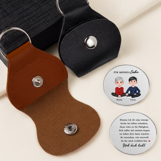 8122AGE2 sieh dich mit meinen augen dann weisst du wie wunderbar du bist personalisiertes geschenk  pocket hug schlusselanhanger tochter  sohn 8122aj6fwa