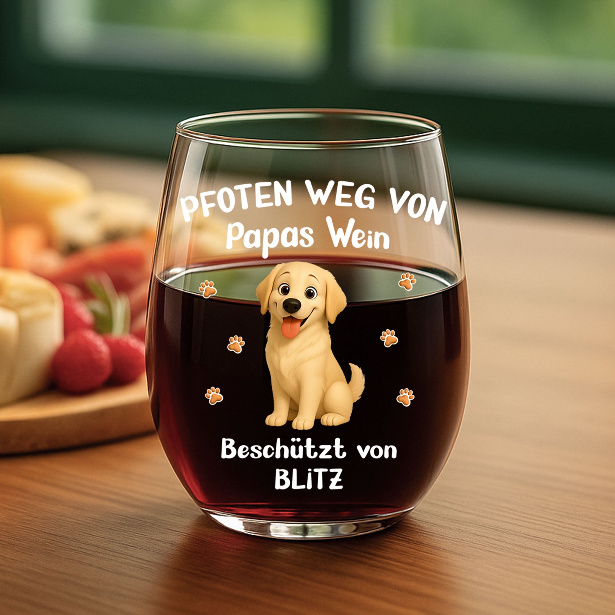 8149IGE1 pfoten weg von mamas wein personalisierte hunde geschenke  weinglas ohne stiel 8149invwc_2