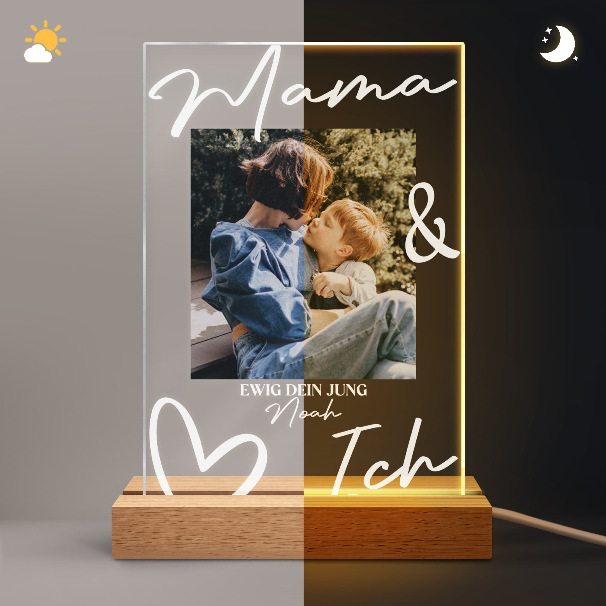 8155LGE2 papa  ich personalisierte geschenke foto  nachtlicht papamama 8155lsymb