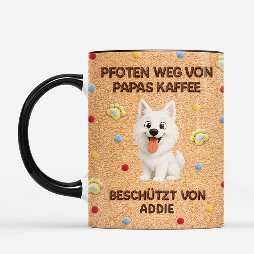 8159MGE2 3d druck effekt pfoten weg von mamas kaffee personalisierte hunde geschenke  tasse 8159mnvwc