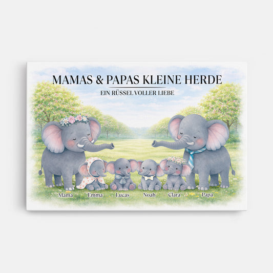 8168CGE1 mamas  papas kleine herde ein russel voller liebe personalisierte geschenke familie_  leinwand 8168cnvmi_1