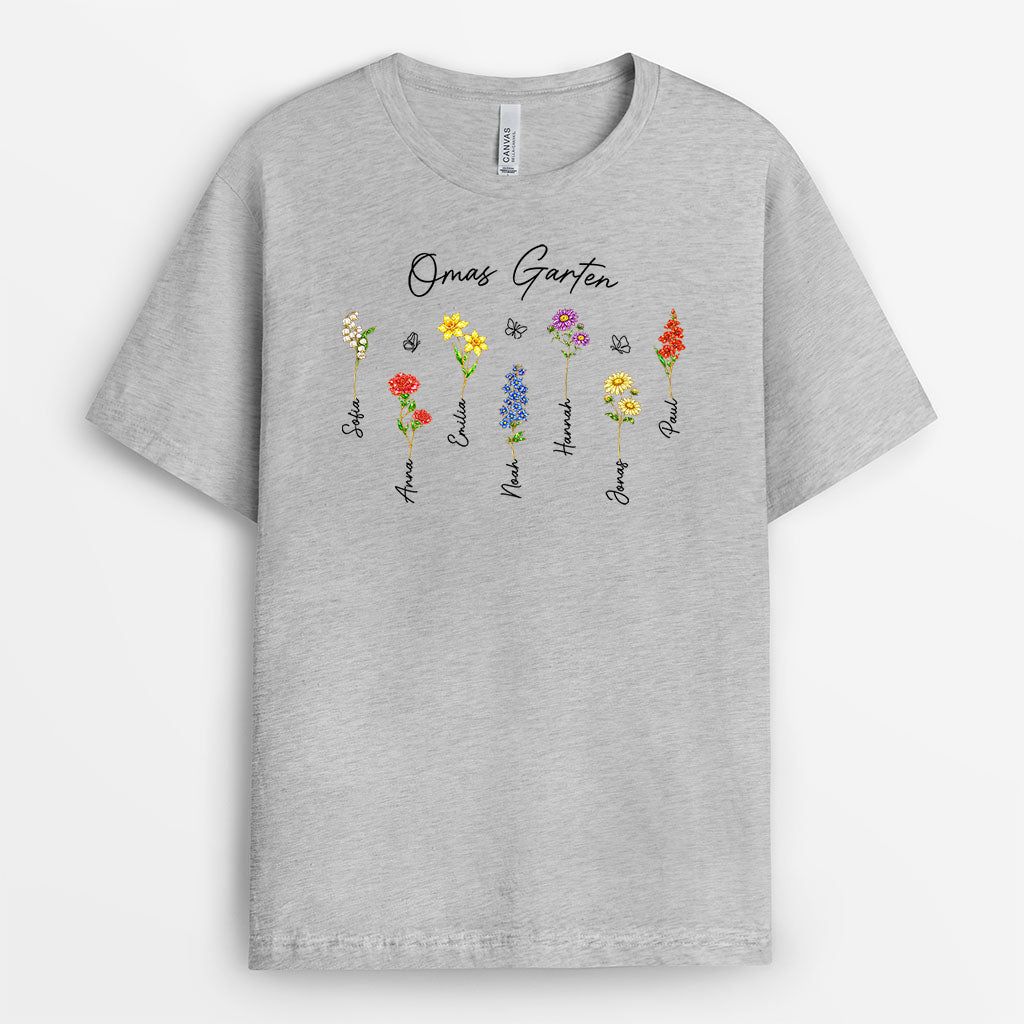 8171AGE2 mamas garten personalisiertes geschenk garten  oma  mama t shirt_ schmetterling lineart 8171a8v5a