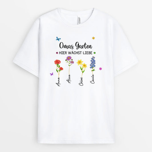 8181AGE1 omas garten hier w_chst liebe personalisiertes geschenk garten  mamaoma t shirt glitzer blumen 8181a8v5a
