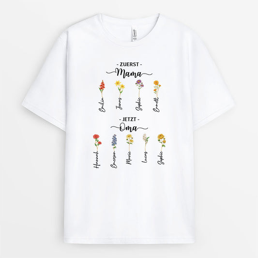 8192AGE1 erst mama jetzt oma personalisiertes geschenk  t shirts glitzer blumen 8192a8v5a_1