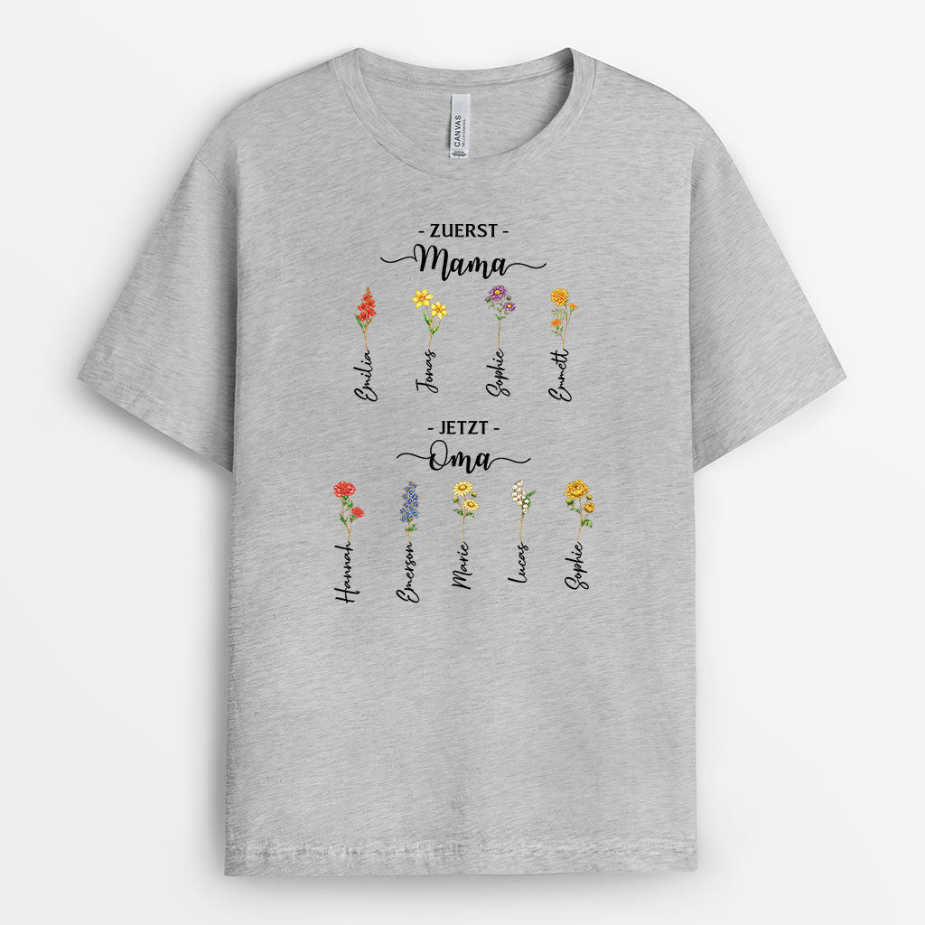 8192AGE1 erst mama jetzt oma personalisiertes geschenk  t shirts glitzer blumen 8192a8v5a_2