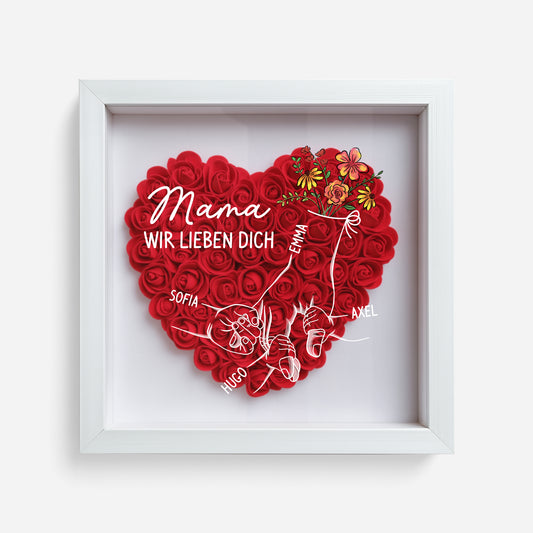 8208OGE1 mama wir lieben dich personalisiertes geschenk  blumen 3d bilderrahmen mamaoma 8208o6paa