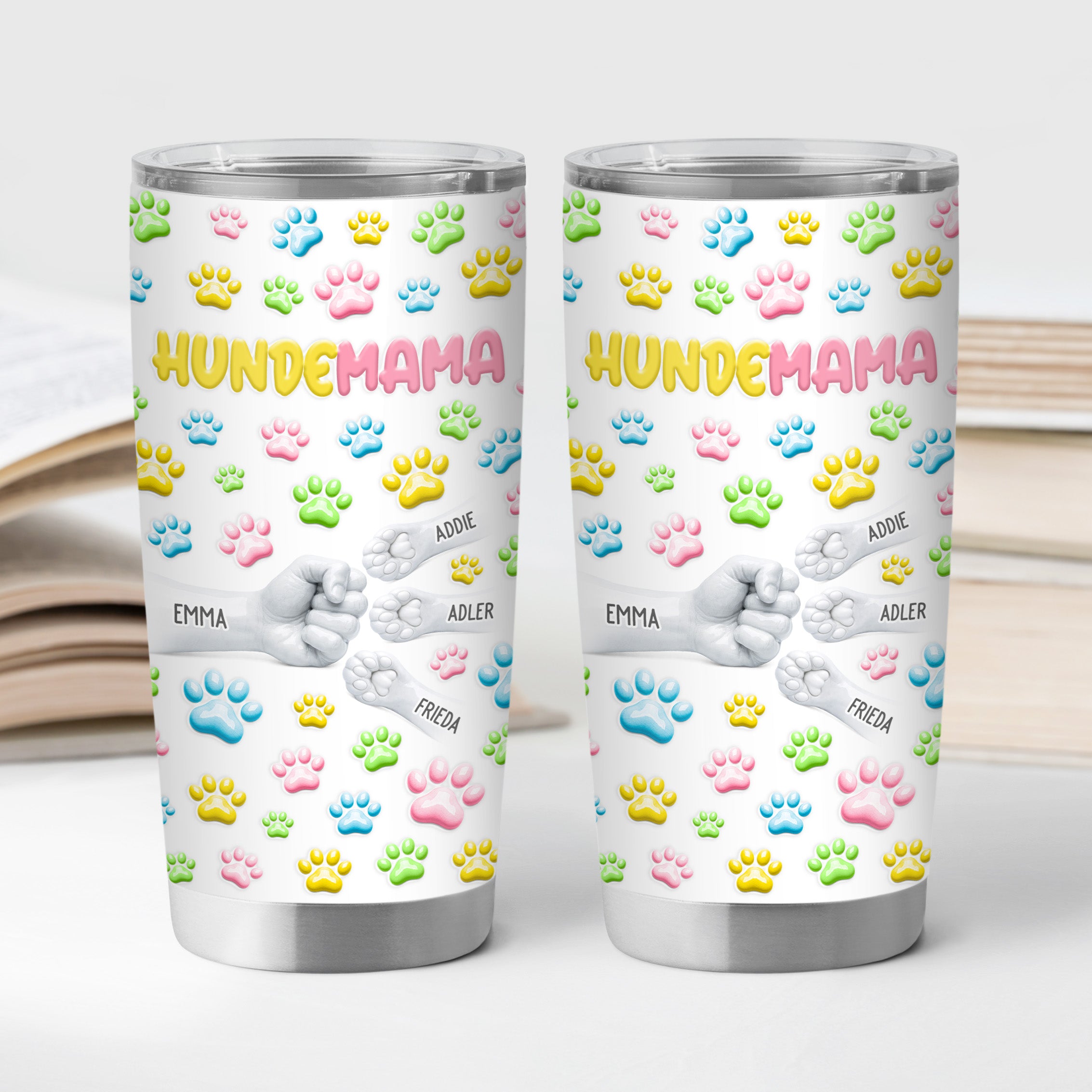 8209TGE2 3d optik faustgruss personalisiertes geschenk  thermobecher 590 ml hund katze 8209tnqnc