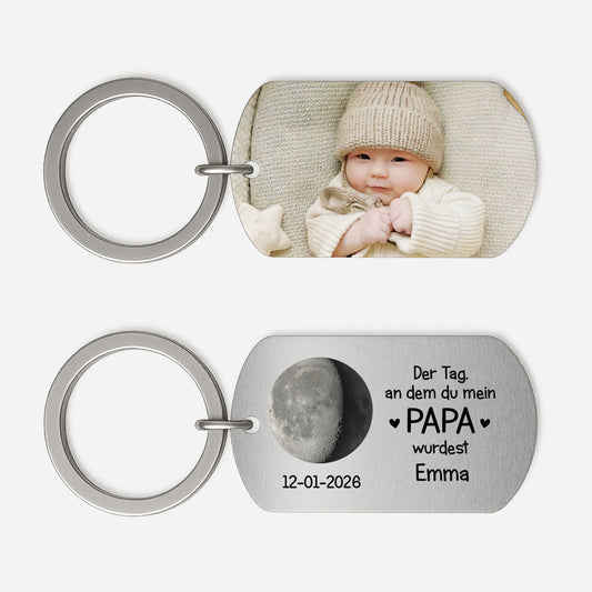 8217JGE1 der tag an dem du unser papa wurdest personalisierte geschenke foto  aluminium schlusselanhanger papa mama mondphase 8217j8vab_1