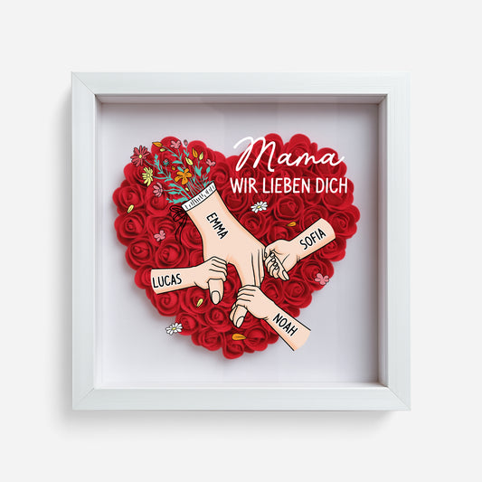 8227OGE1 oma wir lieben dich personalisiertes geschenk  blumen 3d bilderrahmen omamama 8227o6p5a
