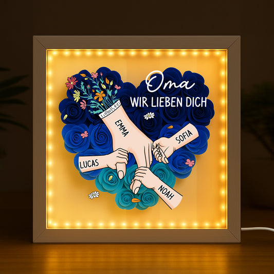 8227OGE2 oma wir lieben dich personalisiertes geschenk  blumen 3d bilderrahmen omamama 8227o6p5a