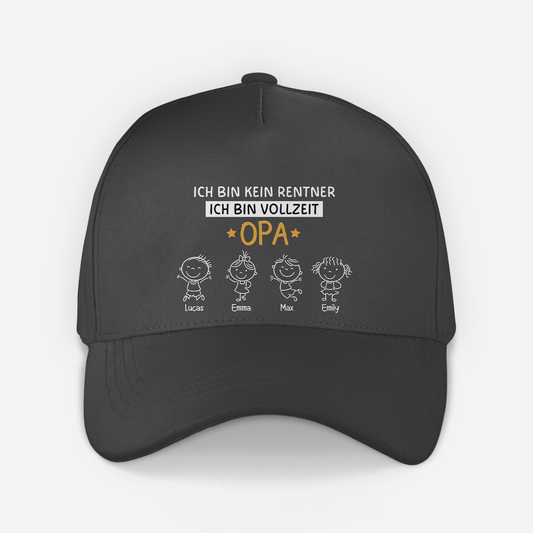 8235JGE1 ich bin kein rentner ich bin vollzeit opa personalisiertes geschenk  kappen opaoma 8235jtkhb