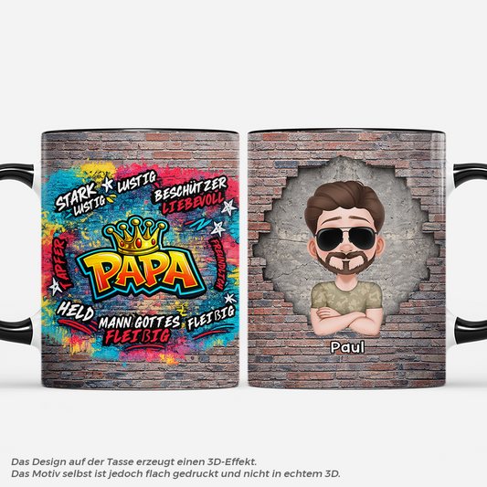 8244MGE1 3d druck effekt papa graffiti personalisiertes geschenk  opapapa tasse 8244mtqhb