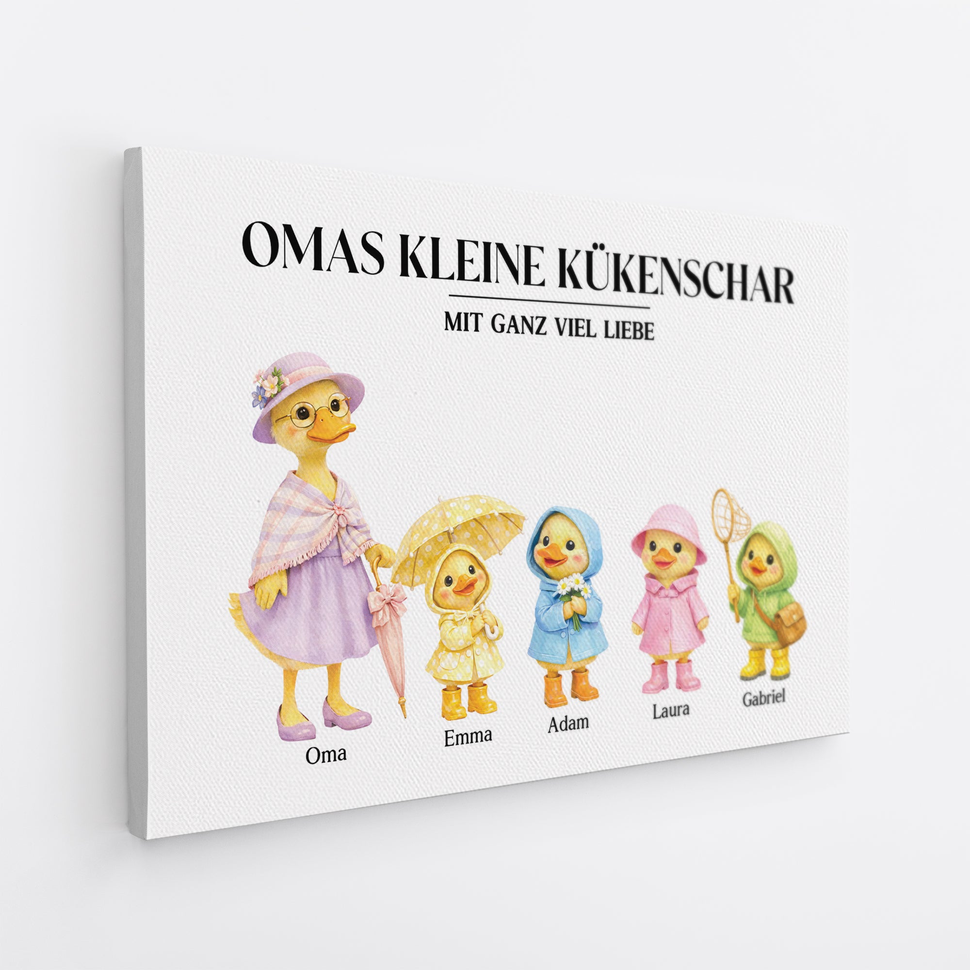 8252CGE2 opas kleine kukenschar mit ganz viel liebe personalisiertes geschenk  leinwand opa oma 8252c6pma