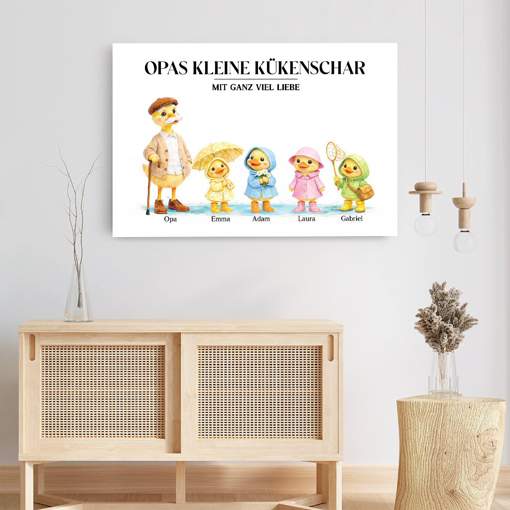 8252CGE3 opas kleine kukenschar mit ganz viel liebe personalisiertes geschenk  leinwand opa oma 8252c6pma