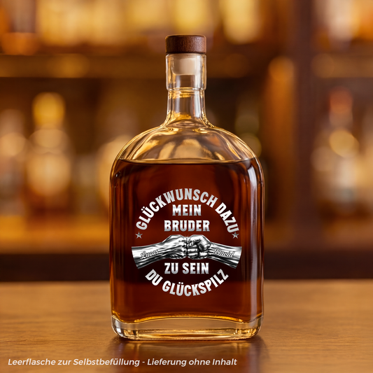 8257IGE1 3d druck effekt herzlichen gluckwunsch du bist mein bruder personalisierte geschenke fur manner  whiskyflasche 8257isfwe