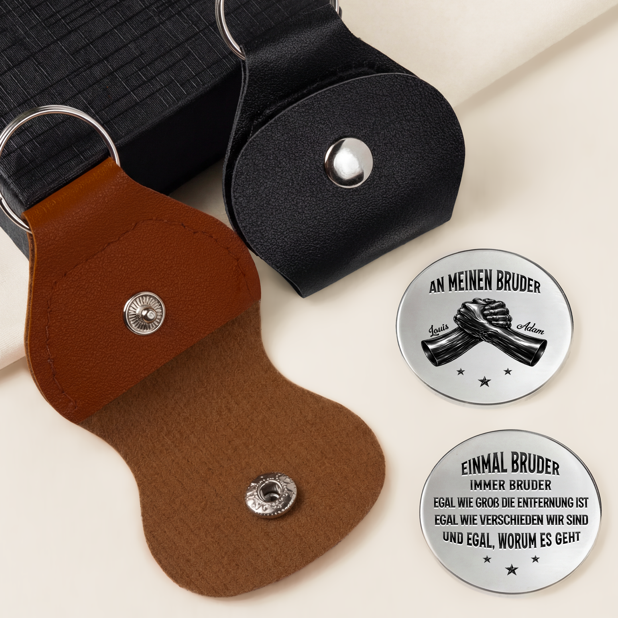 8258AGE2 3d druck effekt einmal bruder immer bruder personalisiert_e geschenke fur manner  pocket hug schlusselanhanger schwarz 8258ajsfte