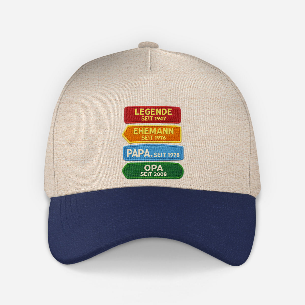 8289JGE2 3d druck effekt legende ehemann papa opa personalisiertes geschenk  kappen bunt 8289jsvmb