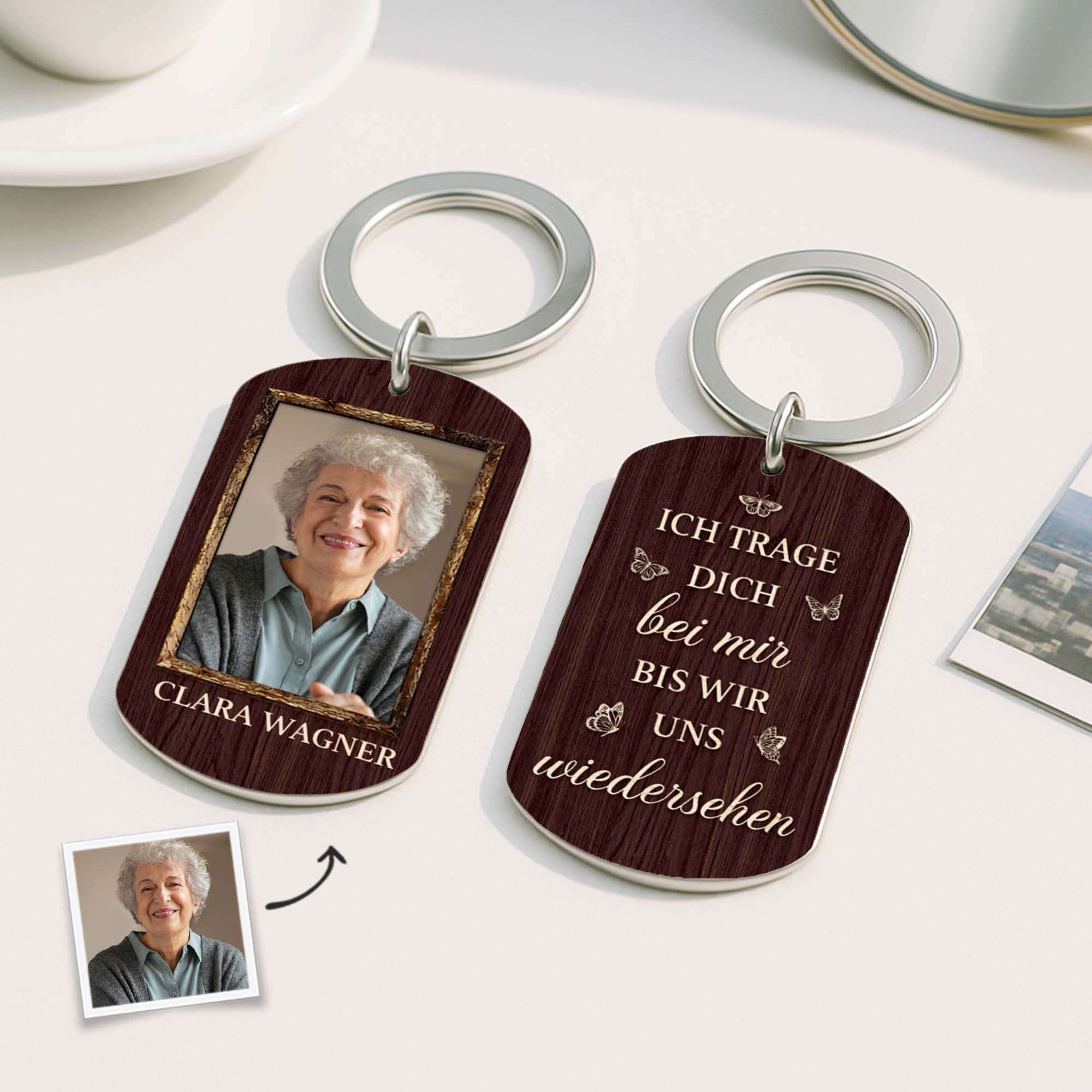 8291JGE2 du hast mir wunderschone erinnerungen hinterlassen personalisierte trauergeschenke  aluminium schlusselanhanger foto papa mama 8291jtqza_3473c5a8 f180 4a69 9439 c2af5f0b4d26