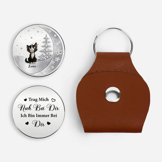 8297AGE1 trag mich nah bei dir ich bin immer bei dir personalisierte trauergeschenke  pocket hug schlusselanh_nger foto katze 8297aj8vcd