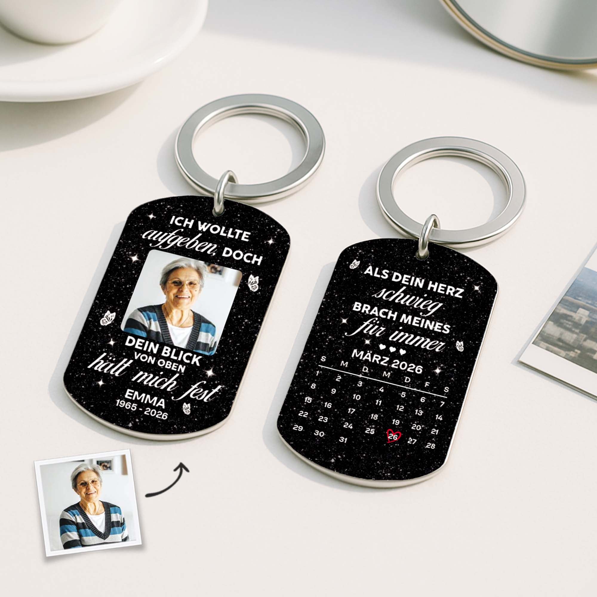 8298AGE2 in dem moment als dein herz stehen blieb personalisierte trauergeschenke  aluminium schlusselanhanger papa foto mama 8298ajpba_b3541a36 4323 4bf1 bb0f 3e1604e9ed07