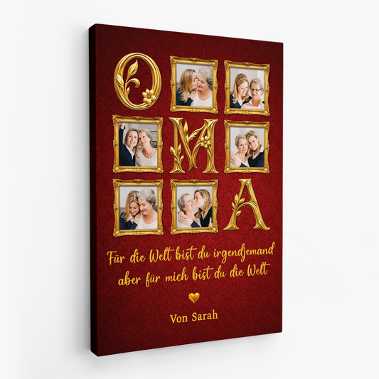 8299CGE2 3d druck effekt fur die welt bist du eine mutter aber fur mich bist du die welt personalisiertes geschenk  leinwand mama oma gold 8299cnhwa