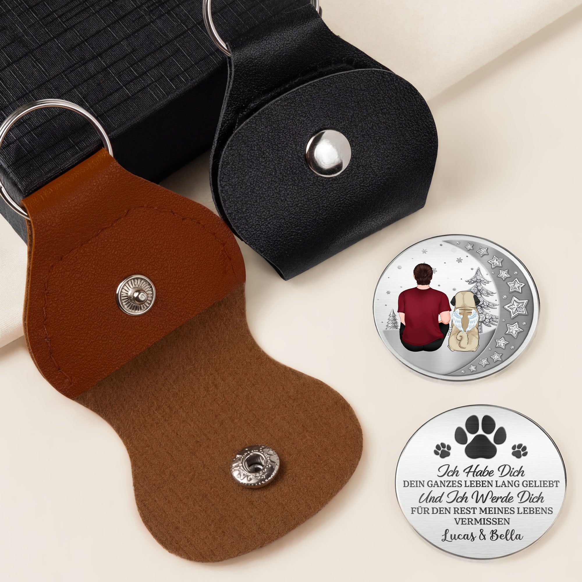 8306AGE2 3d druck effekt ich werde dich fur den rest meines lebens vermissen personalisierte trauergeschenke  pocket hug schlusselanh_nger hund 8306ajnvmc