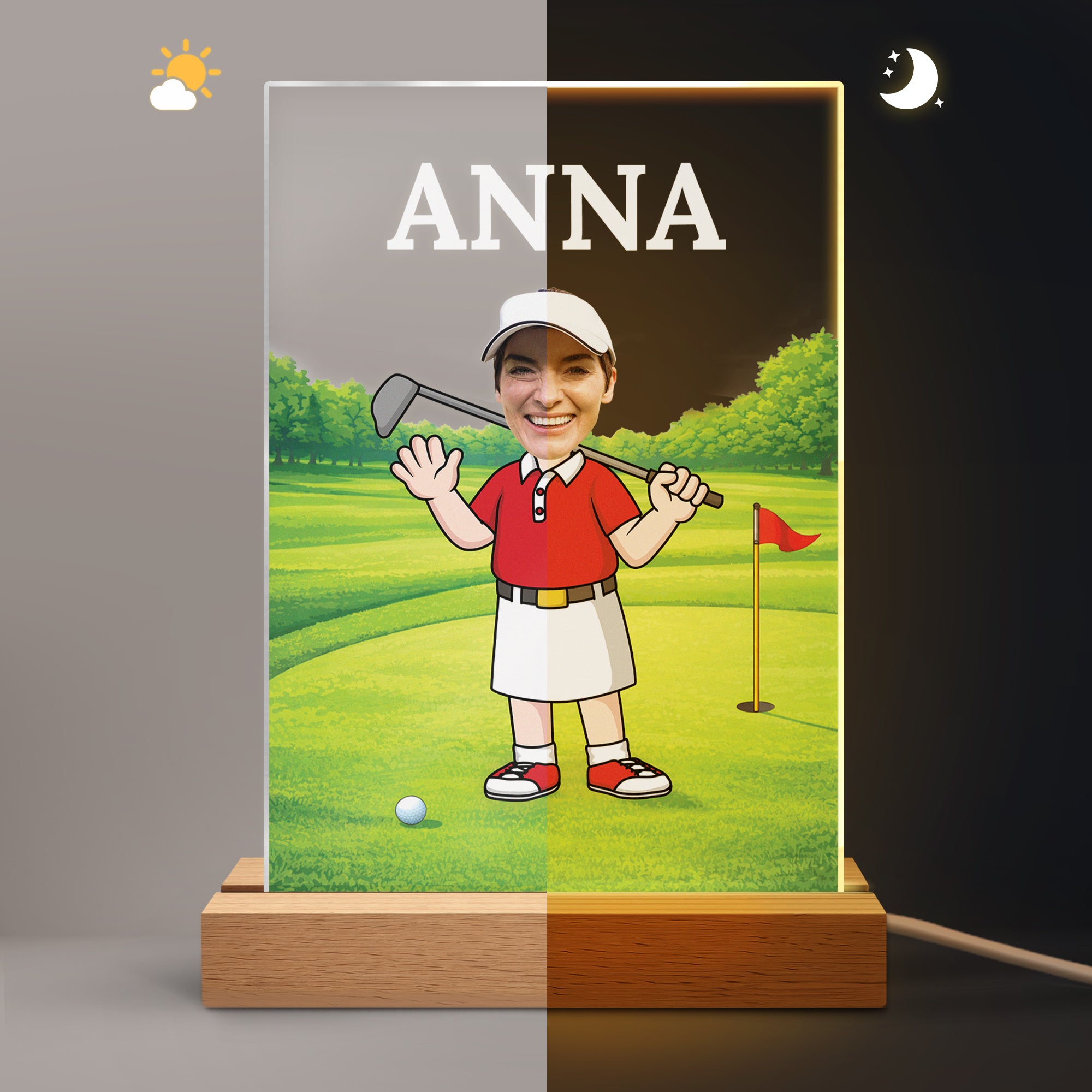 8311LGE2 golf personalisierte geschenke foto  nachtlicht papa opa 8311lcpcb