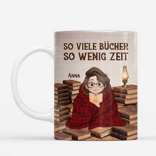 8312MGE1 so viele bucher so wenig zeit personalisierte geschenke fur leseratten_ frauen  manner  tasse 8312mchhb