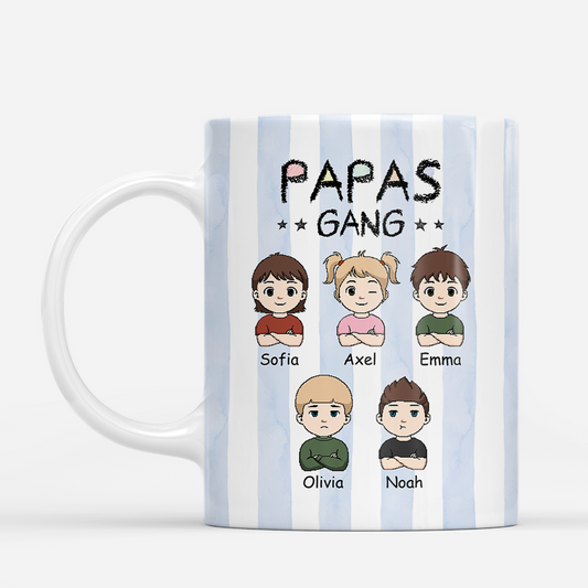 8322MGE1 papas gang personalisiertes geschenk  mama papa tasse streifen 8322mtx5b