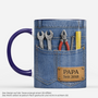 8327MGE1 3d druck effekt papa seit personalisiertes geschenk  opa papa tasse jeans 8327msftb