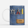8327MGE2 3d druck effekt papa seit personalisiertes geschenk  opa papa tasse jeans 8327msftb